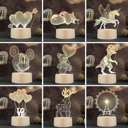 創意禮品新寵 3D小夜燈LED床頭燈，點亮生日禮物的新奇特