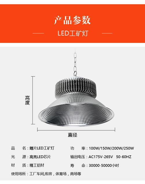 鰭片led 工礦燈集成吊裝廠房工業(yè)燈車間工廠照明燈100w 200w 150w